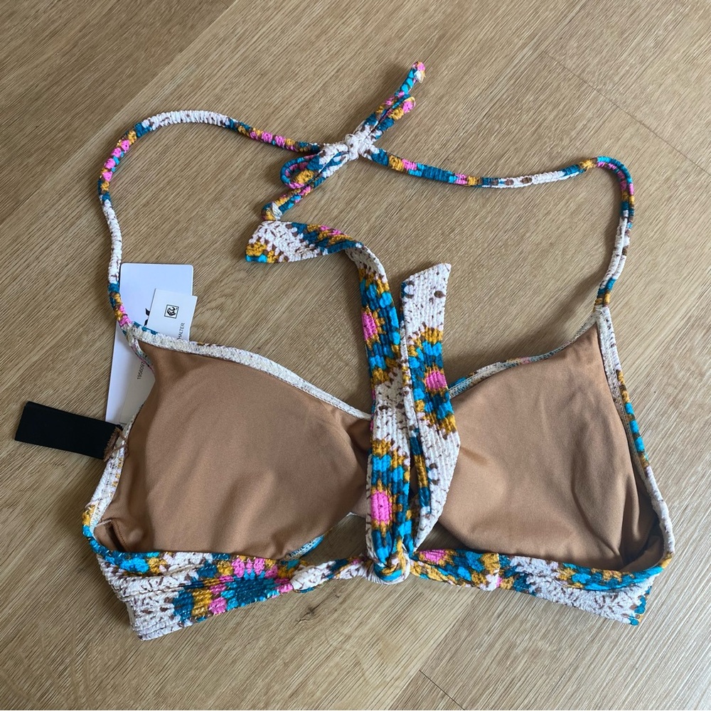 Hurley Women's Crochet Diamonds Scoop Halter Bikini Top - Picture 5 of 8